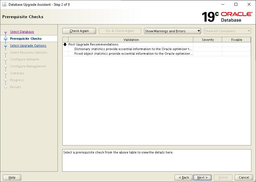 Oracle 12c to 19c Database Upgrade Manual Prerequisite Checks