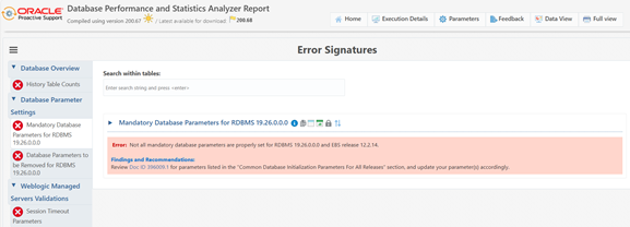 Using Analyzer for EBS Performance and Statistics Error Signatures