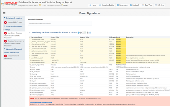 Using Analyzer for EBS Performance and Statistics Error Signatures Version-Specific Issues