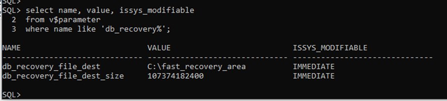 Creating and Sizing the Oracle Fast Recovery Area Database Does Not Need to be Bounced