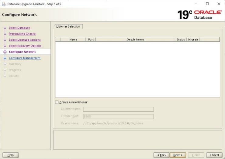Oracle 12c to 19c Database Upgrade Manual Configure Network