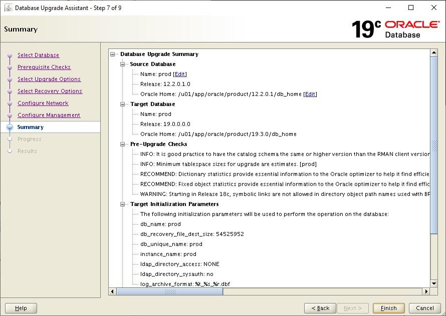 Oracle 12c to 19c Database Upgrade Manual Review Summary