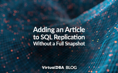Adding an Article to SQL Replication Without a Full Snapshot