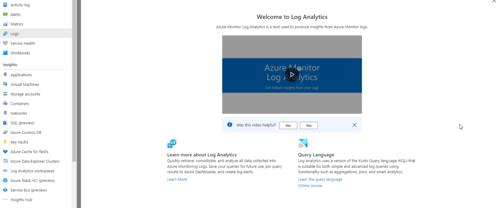 Azure-Monitor-Log-Analytics-Tool-in-Azure-Portal