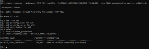 Create Temporary Tablespace in Oracle and Make it Default