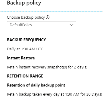Default backup Policy
