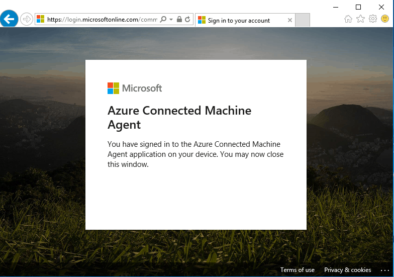 How to Install Agent for Hybrid Management via Azure Arc - confirmation of connectivity 18
