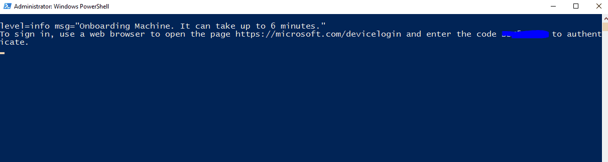 How to Install Agent for Hybrid Management via Azure Arc - powershell prompt 16