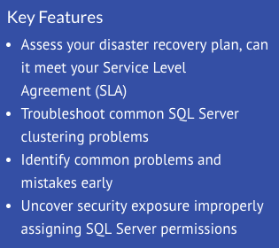 SQL Server HC key features
