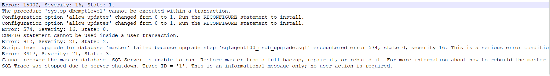 Service does not start after update & Trace Flag 902 image01