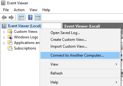 Verifying a Server is Offline connecting via event viewer