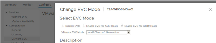 Best Practices for Deploying SQL Server Using vSphere 2022 Change EVC Mode