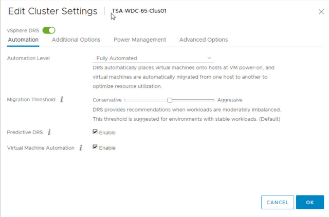 Best Practices for Deploying SQL Server Using vSphere 2022 Edit Cluster Settings