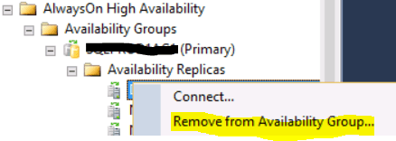 remove node from AG
