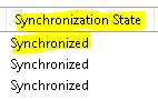 synchronization state synchronized