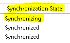 synchronization state synchronizing