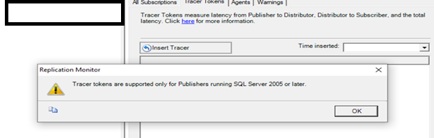 Using Replication Monitor in Legacy (Pre-2016) SSMS Tracer Token Tab