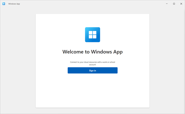 Windows App Sign-in